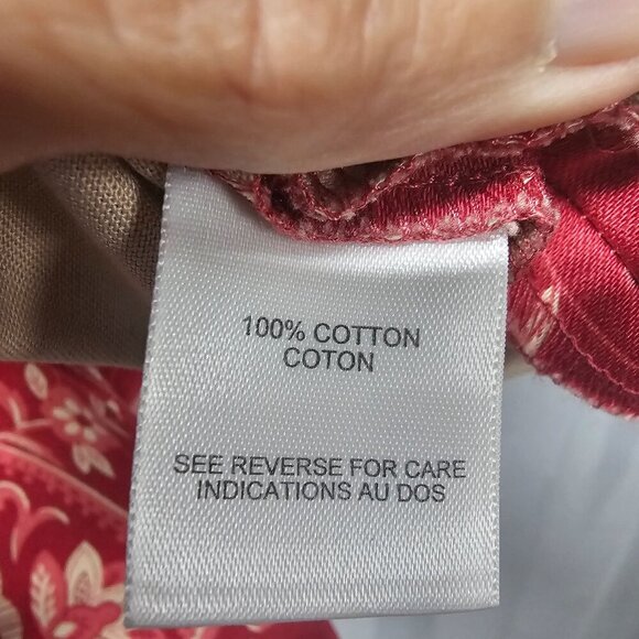 Vintage Talbots Red Pink Floral Midi Skirt Boho Retro Cottagecore 8 - Picture 10 of 12